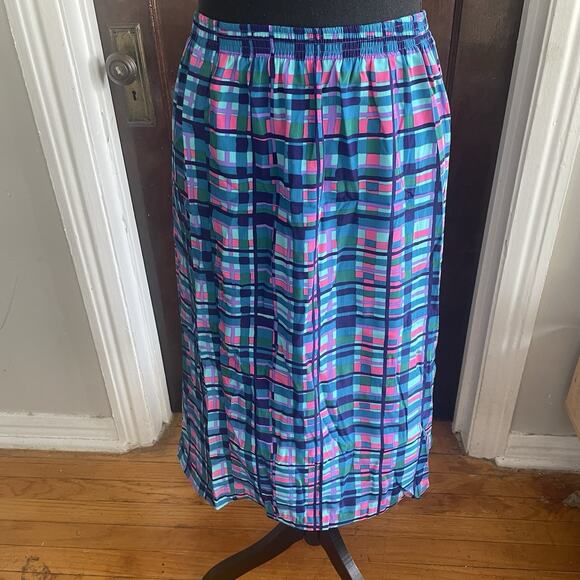 Vintage SG Sport Jewel Tone Grid Pattern Plaid Skirt Womens Plus Size 1X - Picture 2 of 10